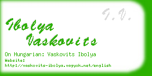 ibolya vaskovits business card